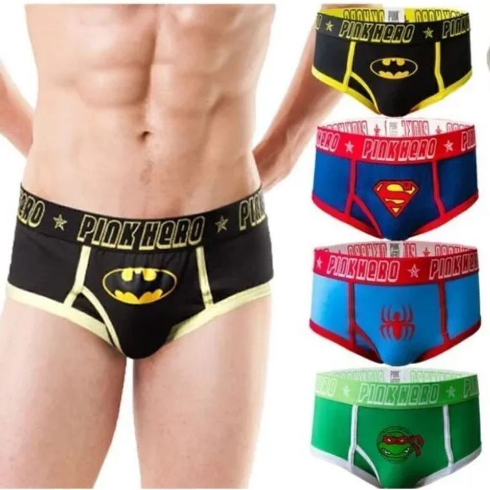 New Sexy Superman & Batman Premium Superhero Mens Cotton Underwear  4Pack